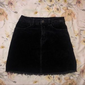 brandy melville black corduroy mini skirt